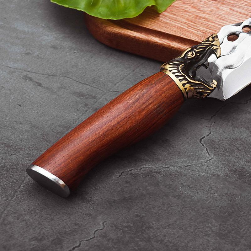 Handmade Forged Stainless Steel Camping Barbecue Outdoors Fishing Kitchen Meat Fruit Cutting Knife