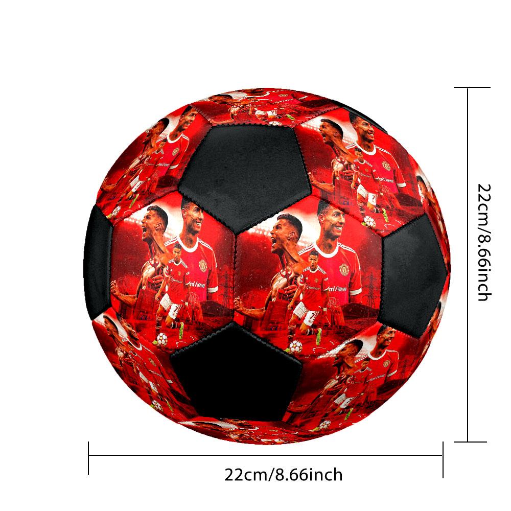 1PZ Cristiano Ronaldo Leggenda taglia 5 pallone da calcio PrahaPallone da Calcio Indoor Colorato Per Tutte le Età Cucito a Macchina PVC Pronto per la Competizione Resistente Alto Rimbalzo