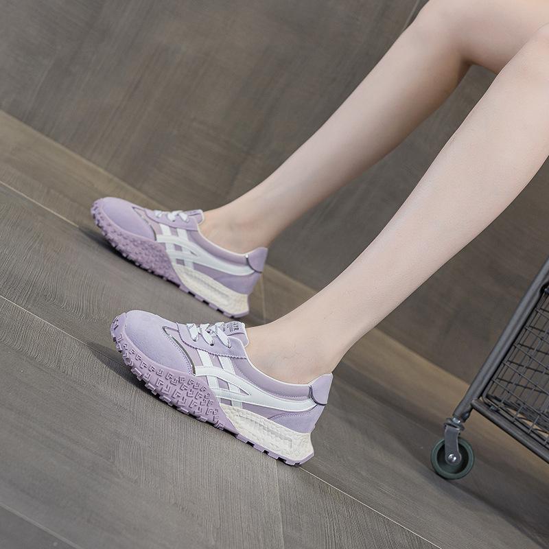 Dexun shoes shallow mouth shoes women's 2025 summer new Internet celebrity explosion casual fashion versatile platform sports white shoes