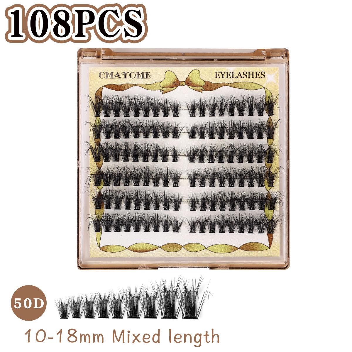 

108 Пучков D Песня Одинарный Пучок Набор Накладных Ресниц 10-18Мм Сделай Сам Сегментированное Наращивание Натуральные Густые Волосы