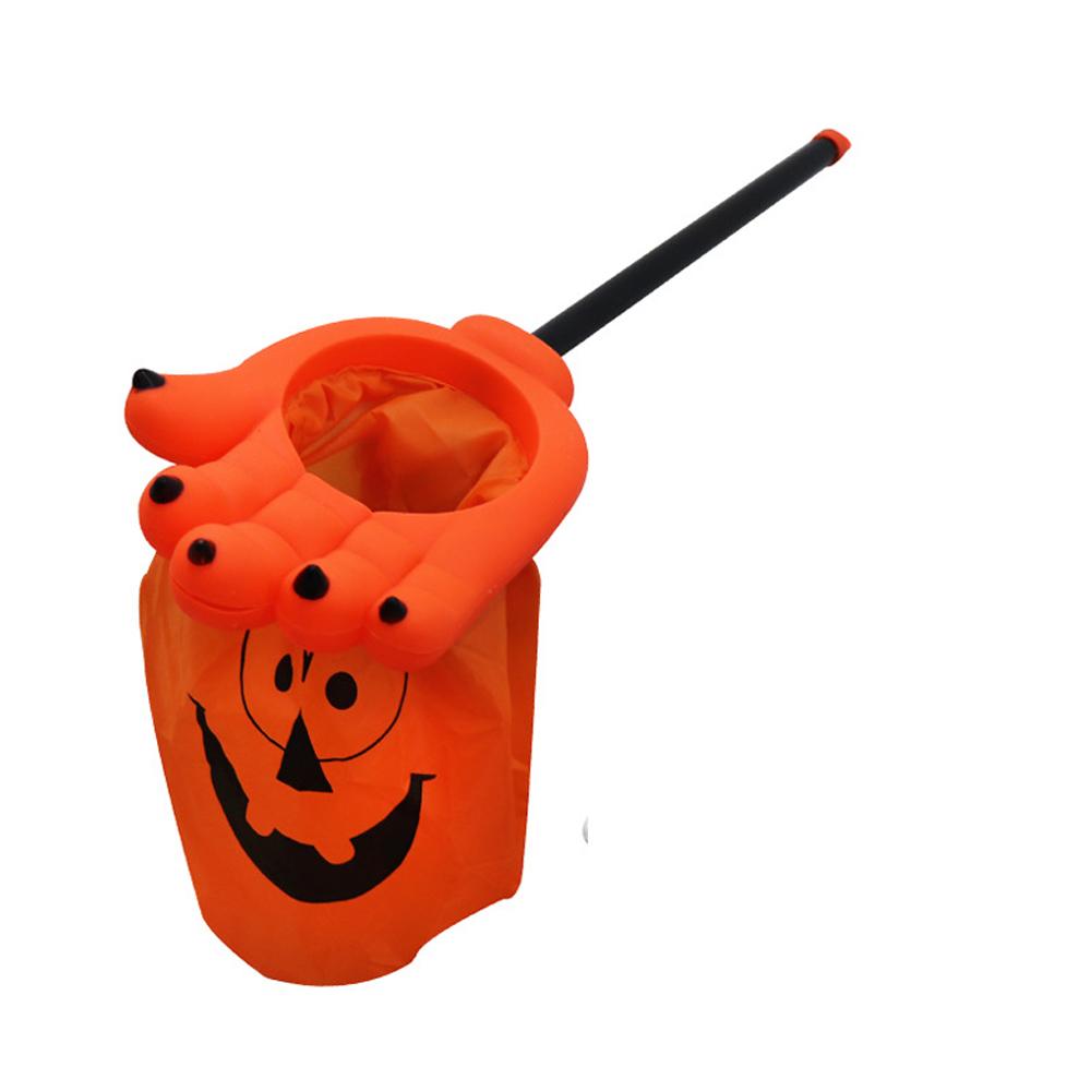 

Креативный мешок для конфет на Хэллоуин Пальмовый череп Мешочки для конфет Реквизит для игры в «Сладость или гадость» Многоразовые мешочки для хранения конфет Праздничные украшения оранжевый