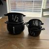 ABNO-Mini Witch Candles Cauldron Set, 4Pcs Small Cauldron, Cauldron Measuring Cups, Candy Buckets Halloween Decorations