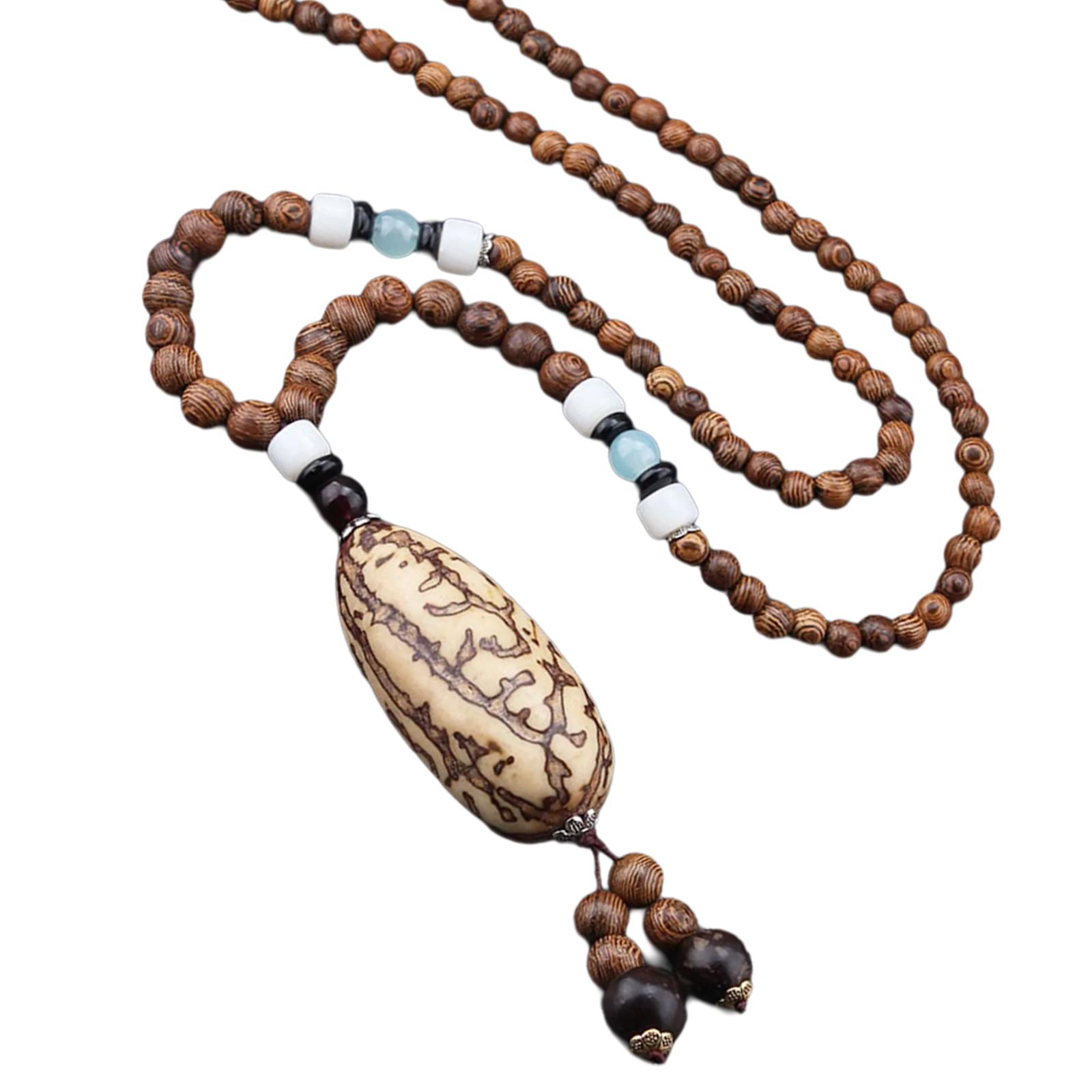 

Богемное ожерелье из дерева с бусинами, Деревенское ожерелье из деревянных бусин, Ручная работа, Богемная длинная цепочка для свитеров, Сувенир 1