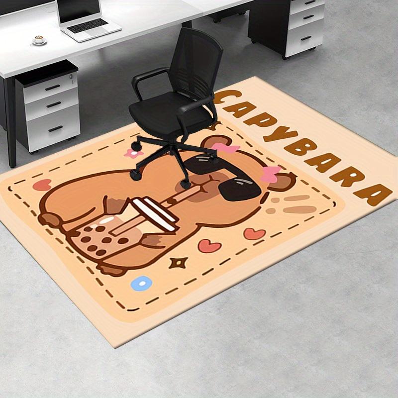 1pc Capybara,Sunglasses,Bubble Tea Office Carpet Soft Polyester Entrance Carpet Washable Non Slip Ma
