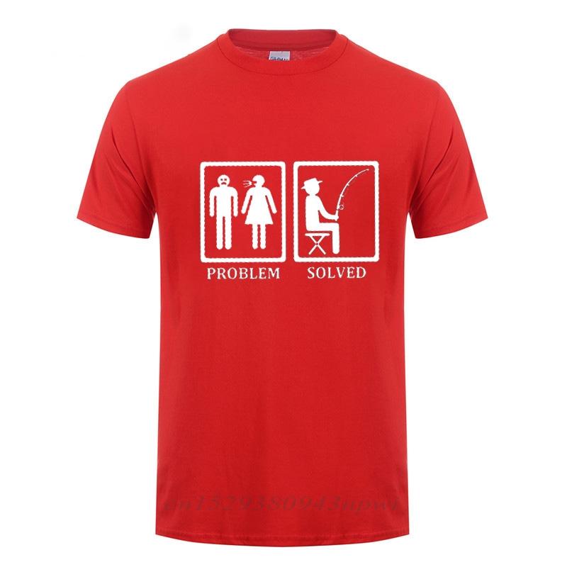 

Funny Birthday Gifts Problem Solved Tshirt For Men Fishinger Fisherman Comedy Father Dad Cotton T Shirt Tshirt Summer Tops Tee S