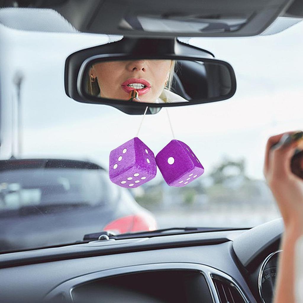 Car Decoration, Rear Mirror, Dice, Hanging Decoration, 3D Dice Car Accessory, Fuzzy Dice, Car,