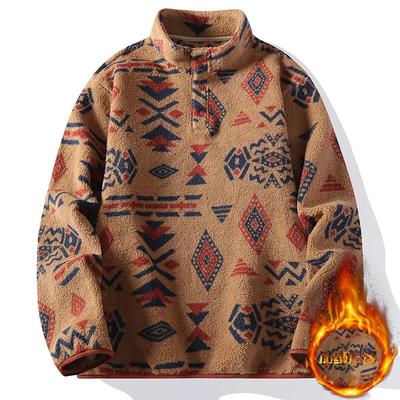 Autumn and Winter New Style Velvet Thickened Men's American High Street Retro Tie-dye Stand-up Collar POLO Sweatshirt