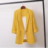 Women  Color Fashion Cotton Linen Suit Jacket In Large Size Casual Coat