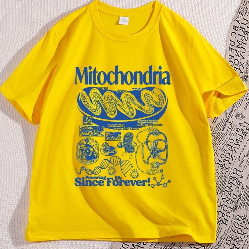 

Mitochondria Vintage Science TShirt Unisex Women Retro Biology Graphic Tee 90s Academic Humor T Shirt Round Neck T Shirt Clothes 3XL
