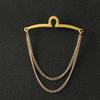 Mens Vintage Tie Clip Shirt Chain Buckle U-Shaped Tie Chain Jewelry Business Banquet Wedding Formal Necktie Accessories