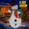 5.91FT Christmas Inflatable Toys Xmas Yard Lawn Party Decoration Snowman Wreath Home Supplies Ornament Gift with LED Lights