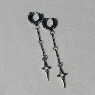 Gothic Jewelry Cross Star Drop Earrings Punk Charms Stitching Rivet Earrings