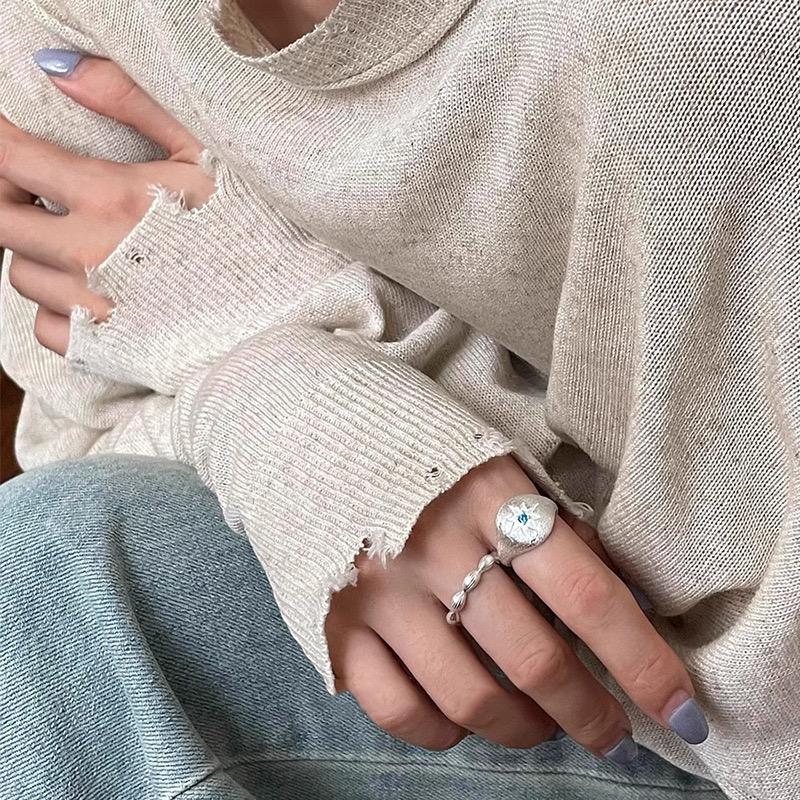 Xiaomi 925 Sterling Silver Rings for Women Couple Minimalist Handmade Simple Blue Ball Star Ring Party Jewelry Gift Prevent Allergy