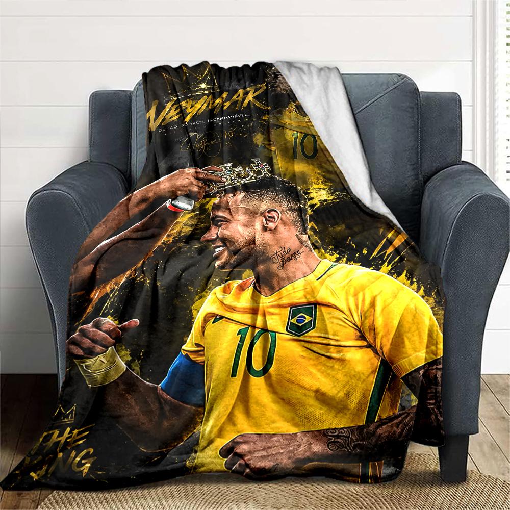 1pc Neymar10 Blanket, Gift, for Men and Women, Soft Blanket, Good for Sofa Bed Couch Travel, Lightweight Flannel Blanket