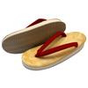 Edoten Geta Sandalen, Gelbes Tatami, Schwammsohle, Gepolstert und Bequem für Beine und Rücken, Hergestellt in Japan, Damen, Oval, Roter Riemen, Größe LL
