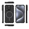 For iPhone 15 Pro Max Magnetic Case Corrugated Texture Heat Dissipation Shockproof TPU+PC Phone Back Cover