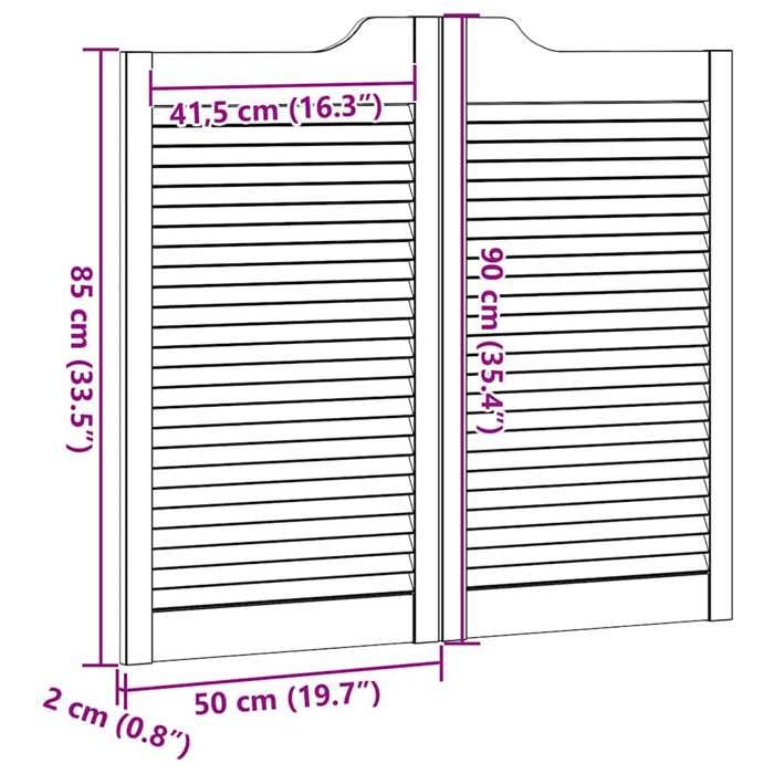 VidaXL Portes battantes à persiennes 2 paires blanc 90x100 cm, portes de salon, portes de bar, portes à charnières, portes 4107145