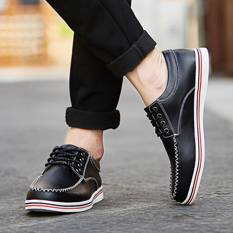 Leather Shoes Casual Sneakers Men Shoes Driving Comfortable Split Leather Shoes Tooling Shoes