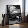 Black white Luxury Sports Car  Painting Calligraphy Premium Cotton Canvas Wall Art Poster HD Scratch Resistant Perfect Gift