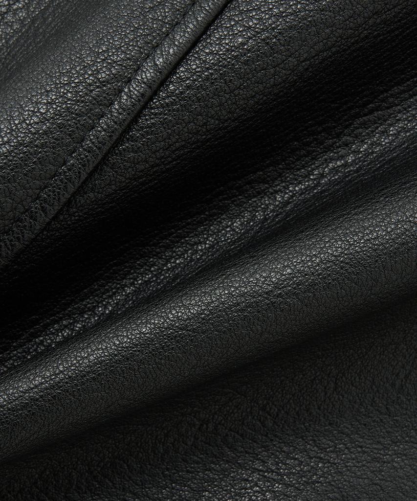 Noirer Goat Shrunken Leather Blouson (Black)