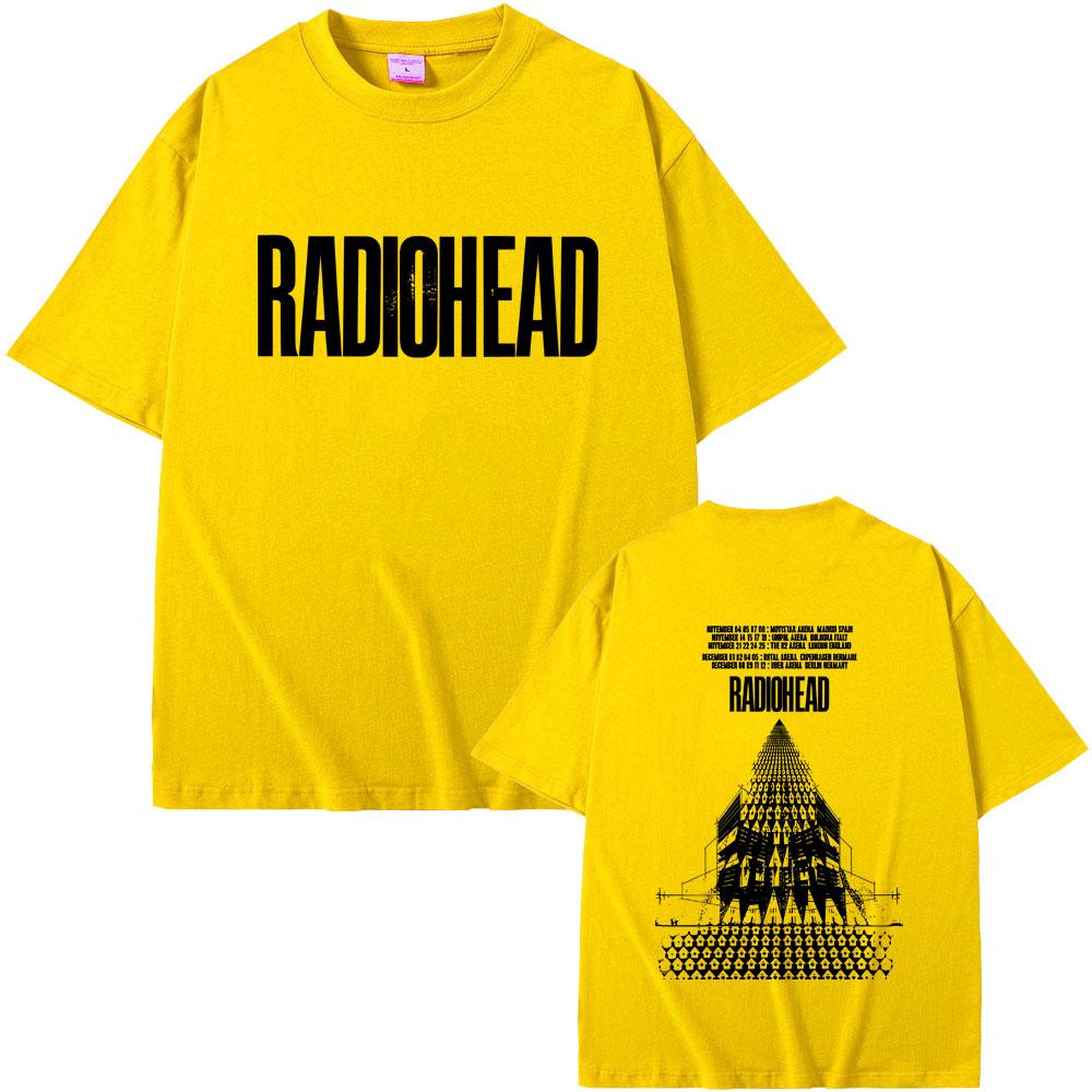 Radiohead Return To The Road European Tour Tshirt Men Hip Hop Rock Vintage T Shirt Mens Gothic Oversized Tshirts Streetwear