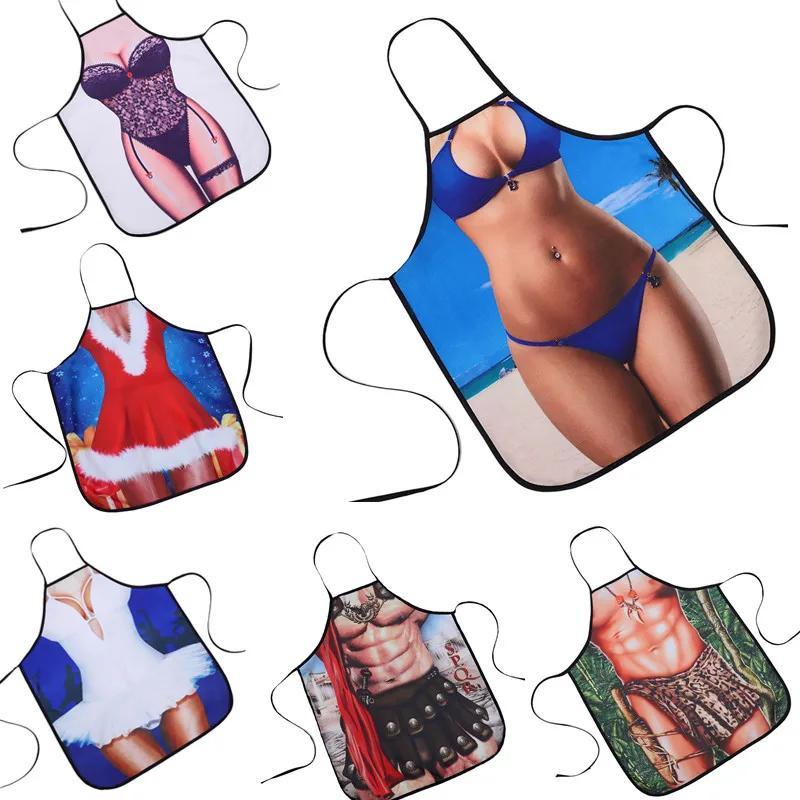 Kitchen Sexy Apron Woman Funny Pinafore Cooking Baking Party Cleaning Cute Aprons For Christmas Apron Wholesale
