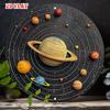 Solar System Saturn Planets Outer Space Tin Sign Vintage Durable Metal Plaque Wall Decor Cosmic Galaxy Home Office Man Cave W