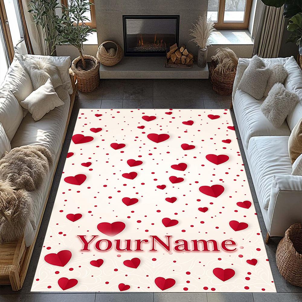 Rose Personalized Name Area Rug Suitable for Living Rooms Dormitory Bedrooms Decorate Room Anti-slip Rug Office Home Decor
