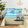 Seaside Scenery 0.9/1.2/1.5/1.8/2.0m Digital Printing Polyester Bed Flat Sheet With Pillowcase Print Bedding Set