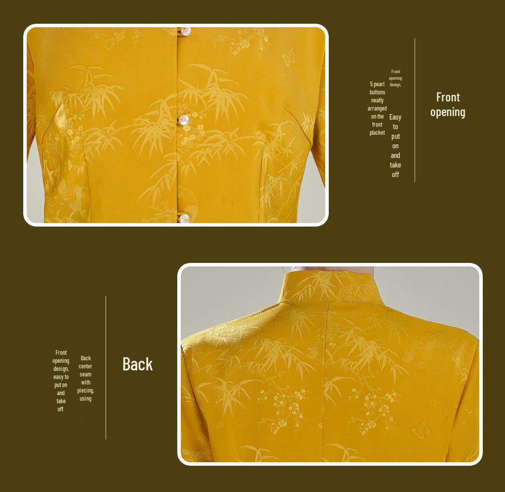 Autumn 2025 Chinese National Style Front-Opening Long Sleeve Qipao Tang Top