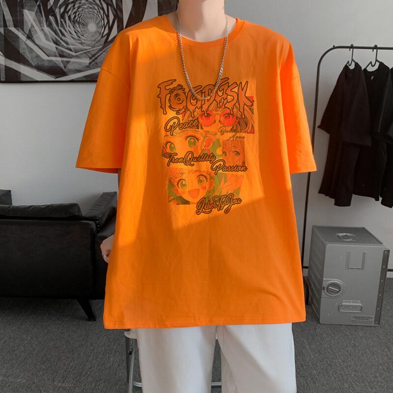 Unisexs Cotton Tshirts White 5XL Unisexs Oversized T Shirt Summer Casual Wear Letter Anime Print Tee Shirts for Unisex Male Clothes