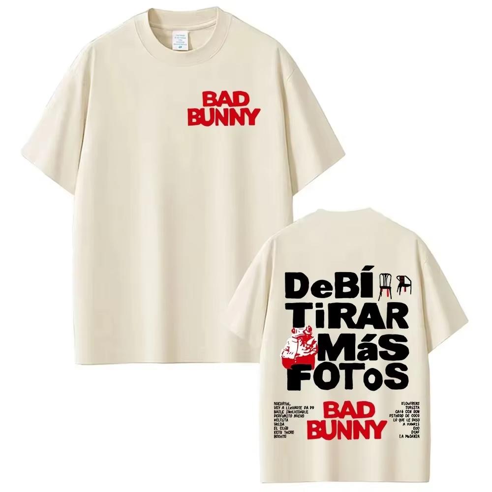 Bad Bunny Tour 2026 Debi Tirar Mas Fotos DTMF Merch TShirts Unisex Fashion Pop Music Fans Gift Short Sleeve Tops Y2K Streetwear