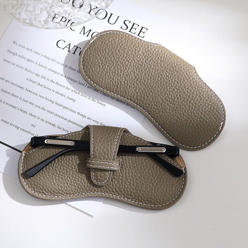 PU Leather Portable Glasses Bag Sunglasses Storage Bags Men and Women Car Glasses Protective Cover Anti-crushing Glasses Clip