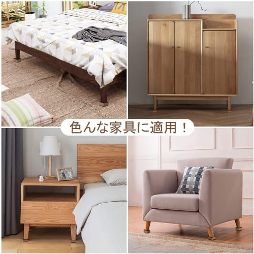 Set of 4 Adjustable Table Legs for Kotatsu Tables, Washing Machines, Appliances, Chairs, Desks, and Dressers. Easy Height Adjustment with Adhesive, He