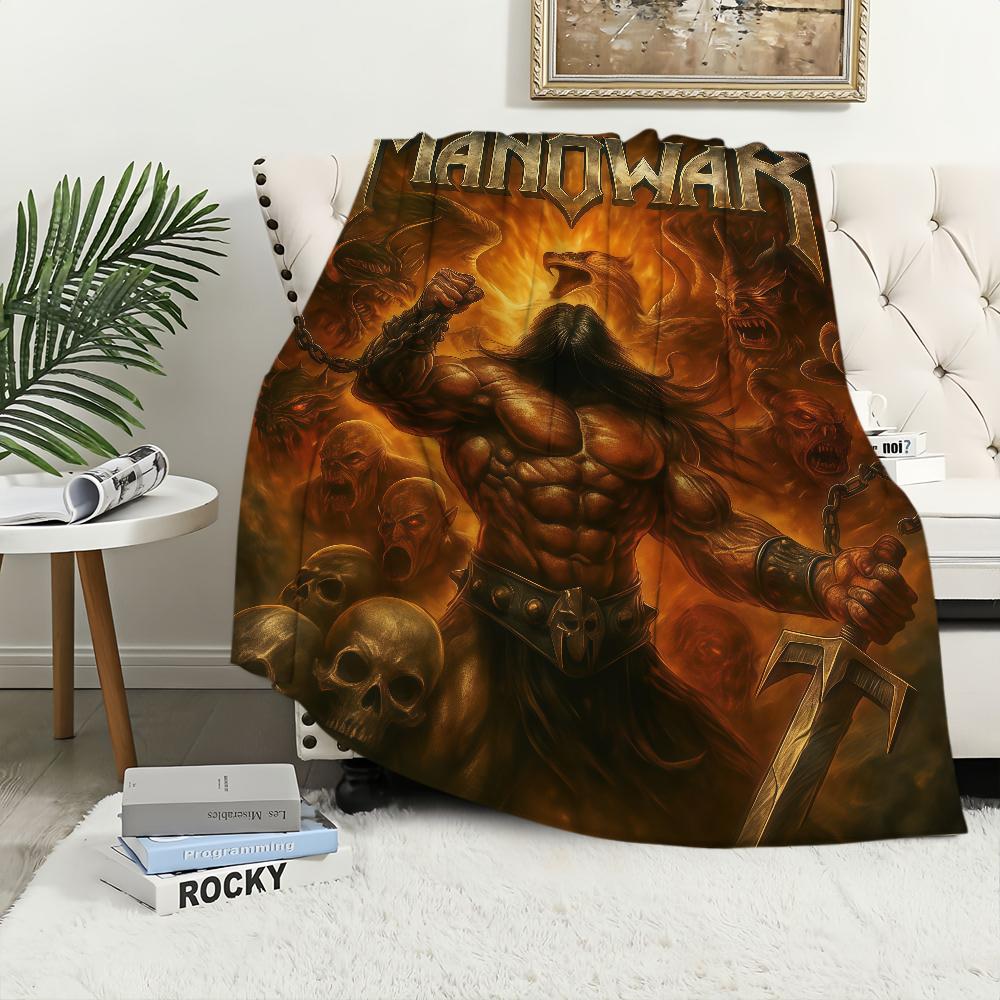 Rock Band M-Manowar Deken Flanel warm comfort zachte pluche deken Voor Picknick Bedden Banken Huizen En Slaapkamers