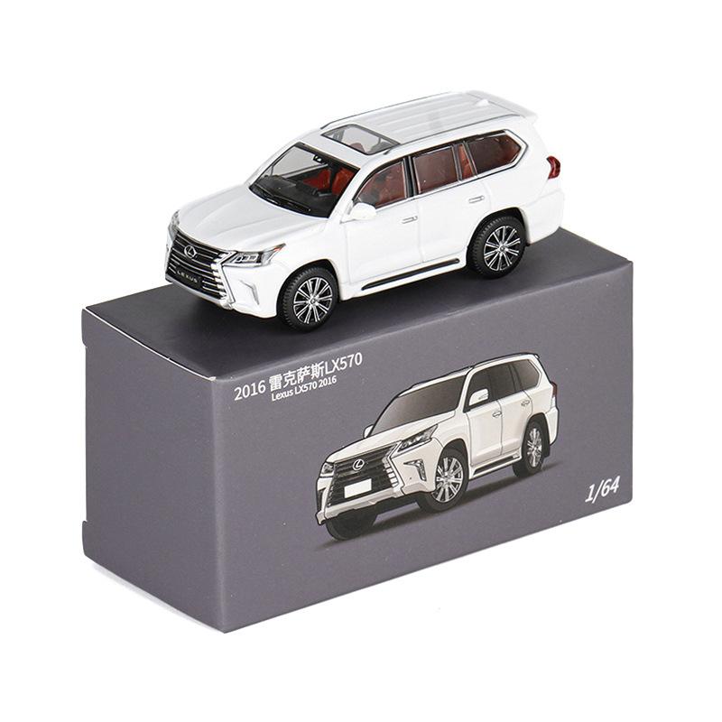 

1/64 Lexus LX570 Миниатюрная модель JKM Премиум внедорожник игрушечный автомобиль свободные колеса литой цинковый сплав металл коллекция подарок белый