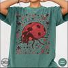 Celestial Ladybug Insect Streetwear Top, Boho Botanical Nature Lover Gift, Cottagecore Cotton Tee, Vintage Garden Aesthetic Clothing