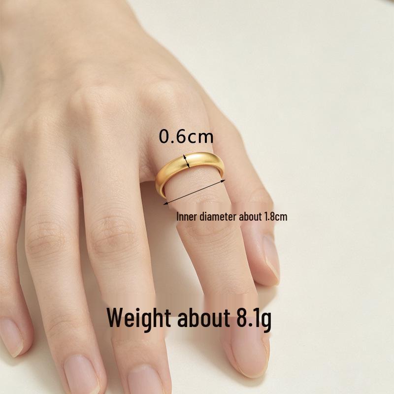 Vietnamese Sand Gold Wide Noodle Bangle for Women - Copper Alloy Simulated Jewelry