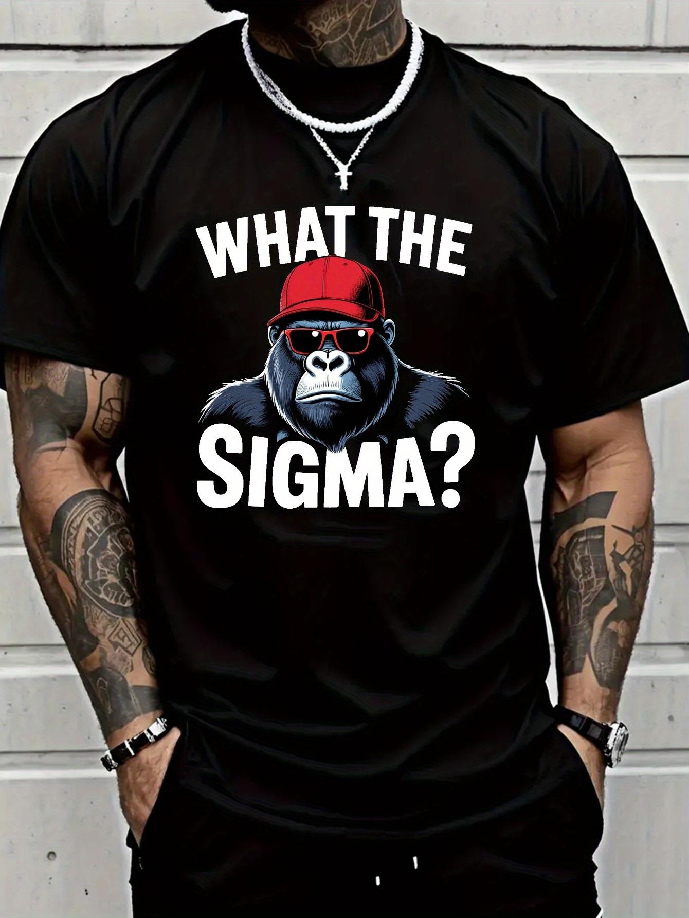 

Casual Summer T-shirt - What the Sigma Graphic Print XXXL