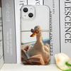 Funny Cartoon Fighting Duck Chicken Clear Phone Cases for iPhone 17 16 15 14 13 12 11 Pro Max XR 8 7 Plus 13 12 Mini Soft Cover