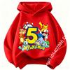 Children Pikachu Birthday Number 1-9 kid hoodie Boys Girls Casual Short Sleeves Tops Summer Kids long-sleeved hoodie