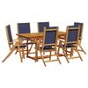 VidaXL 7pcs Garden Dining Set Solid Acacia Wood Textilene 3279298
