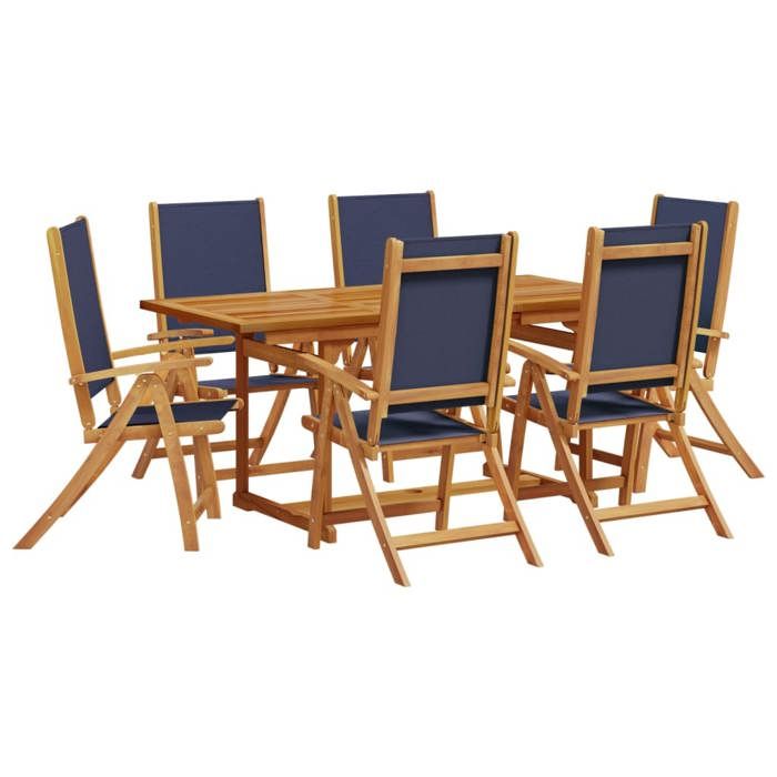 VidaXL 7pcs Garden Dining Set Solid Acacia Wood Textilene 3279298