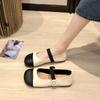 Women Flat Shoes Fashionable and Versatile Square Toe French Mary Shoes Women New Summer Soft Soled Beanie Shoes Plus Size 35-43