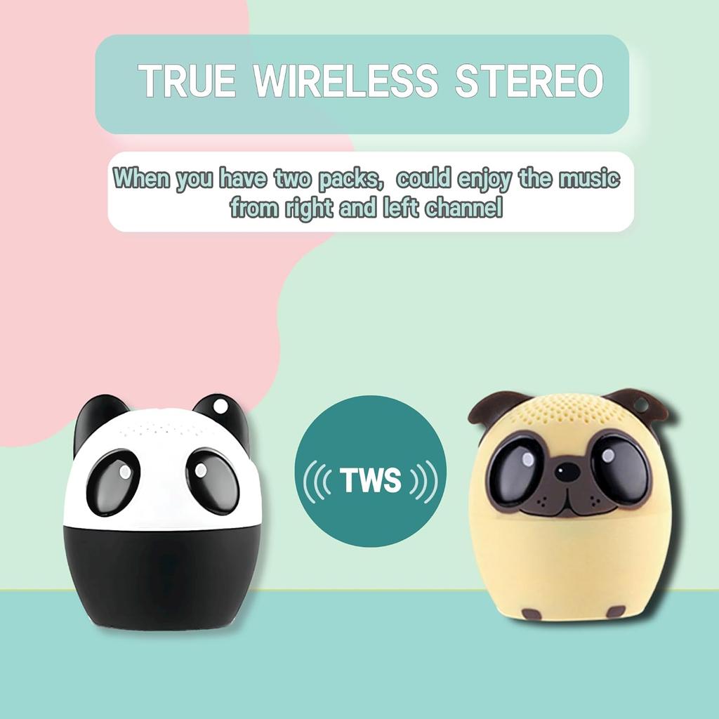1.77 Inch Portable Mini Bluetooth Speaker Wireless with Lanyard, Cute Dog Style Bluetooth 5.0 for Phone PC Android Home Indoor Outdoor