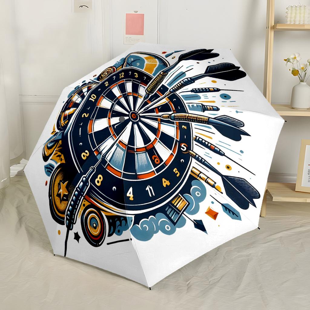 Dart Legend Emblem Outdoor Automatic Umbrella Compact 8-Rib Design Sturdy Construction Durable Everyday Carry Umbrella Elegant Women's Umbrella