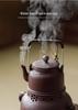 Guanlan Retro Coarse Pottery Tea Kettle Set with Alcohol Warmer for Outdoor Brewing
