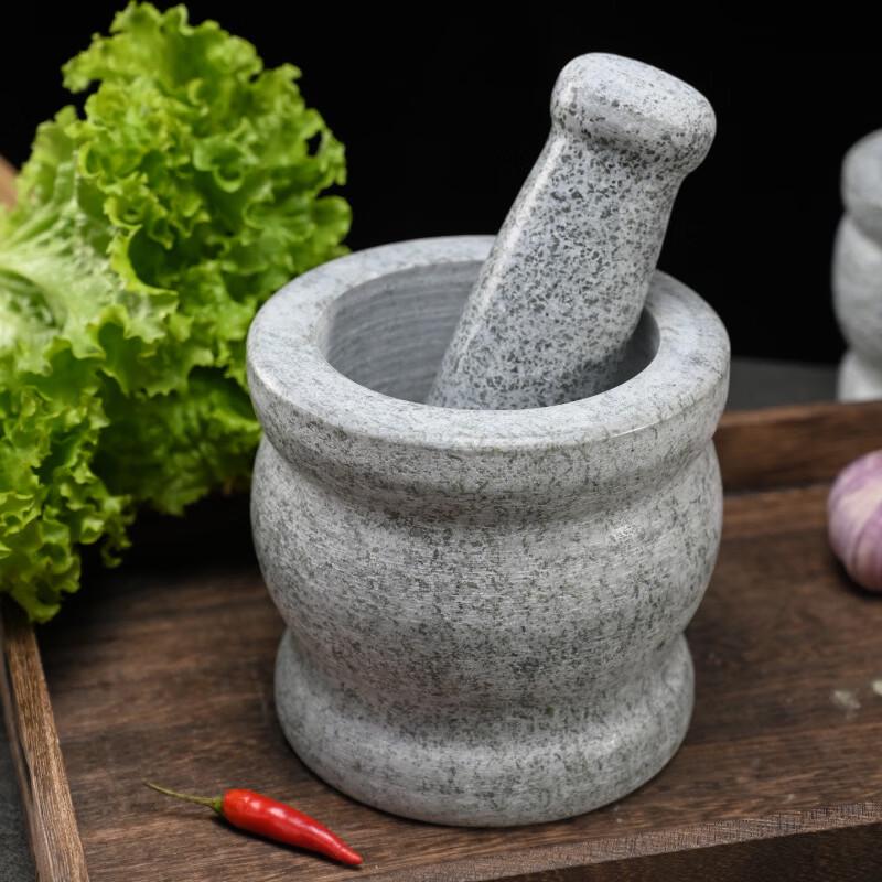 LISM Polished Stone Mortar and Pestle with Lid