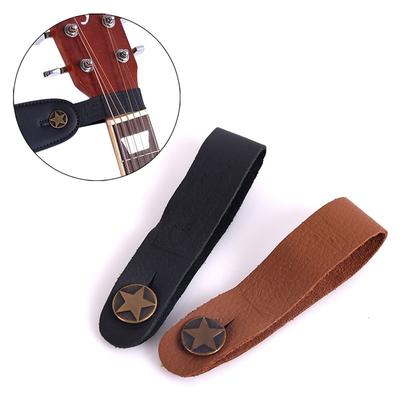 Gitarrenhalsgurt Gitarrengurt Lederkopfgürtelhalter Knopf Safe Lock Ukulele Bass Folk Akustische E-Gitarre Zubehör