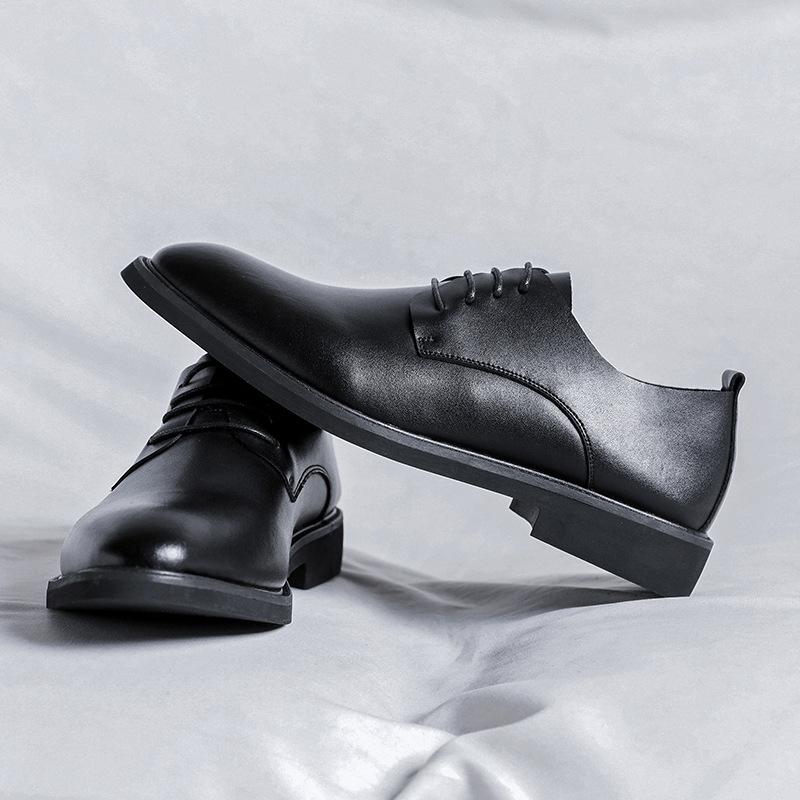 Leather Shoes Men'S Trend Spring And Autumn Business Dress Casual British Pointed Leather Groom Wedding Shoes 66780-R